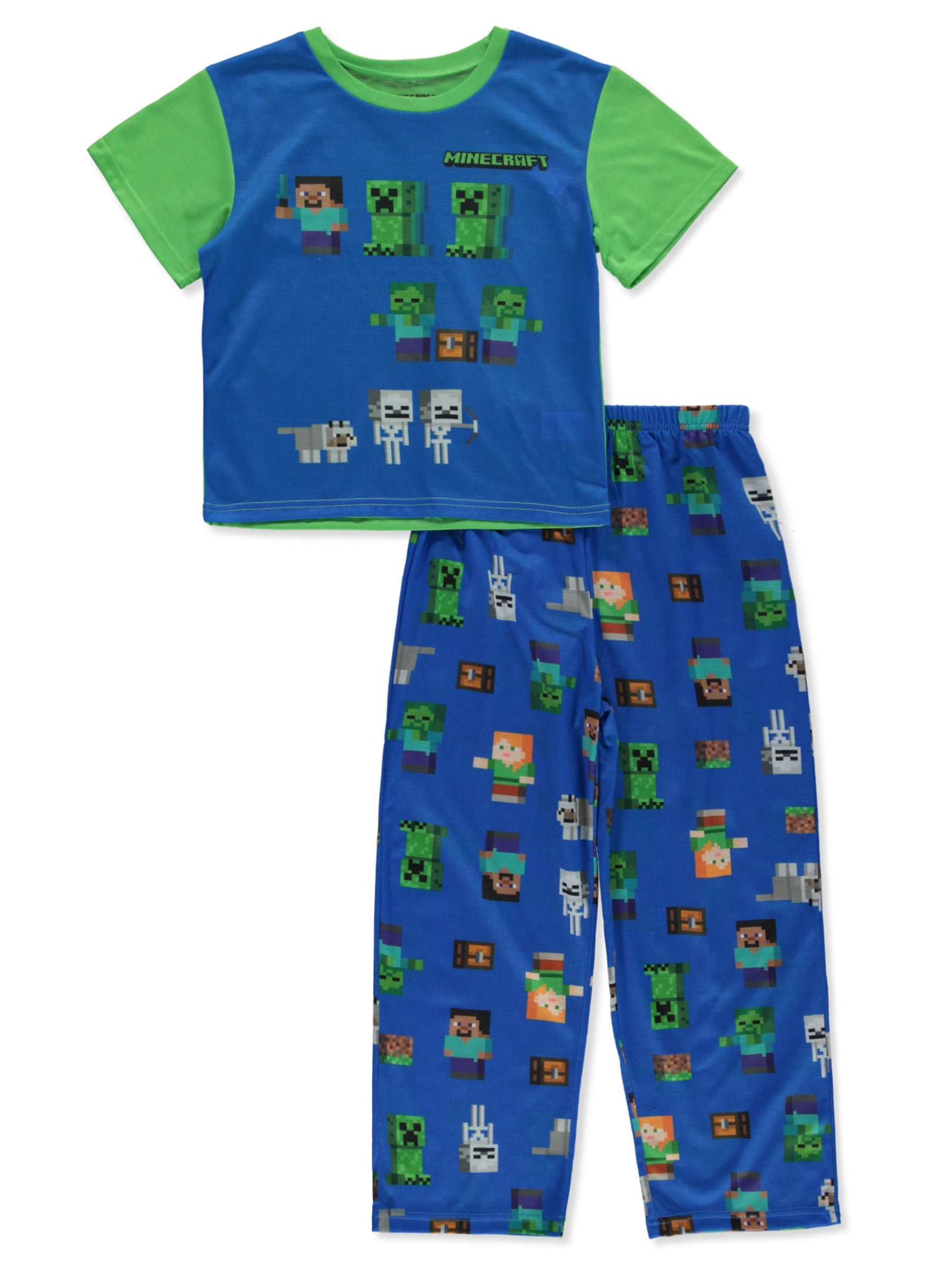 MInecraft Steve, Wolf and Hostile Mob Boy's Short-Sleeved Pajama Set ...