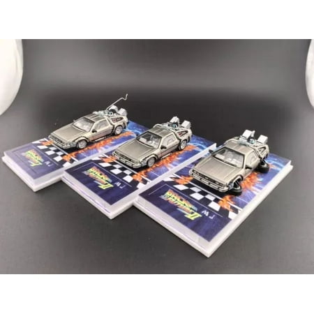 MJ 1/64 Back to the Future Time Car DeLorean DMC12 Alloy Car Model Collection