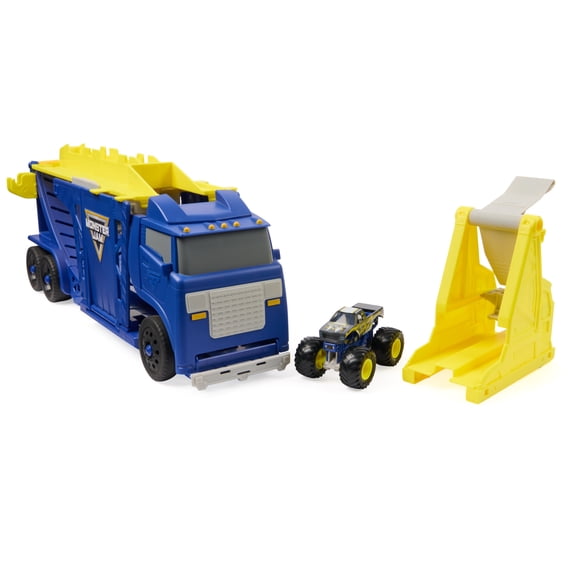Monster Jam 1:64 Launch & Load Launcher, 2-in-1 Toy Truck Hauler & Launcher Playset, Holds up to 6 Trucks, Monster Truck Toys for Kids 3 & Up
