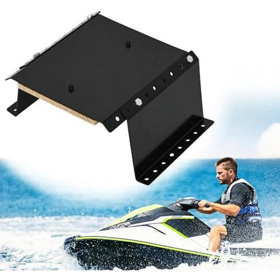 MJ-1-DP Outboard Jack Plate, 4'' Setback Small Engine Jack Plates for Outboard Motors up to 35HP, Adjustable Jackplate with Wooden Mounting Block, Manual Add Distance Between Engine and Transom