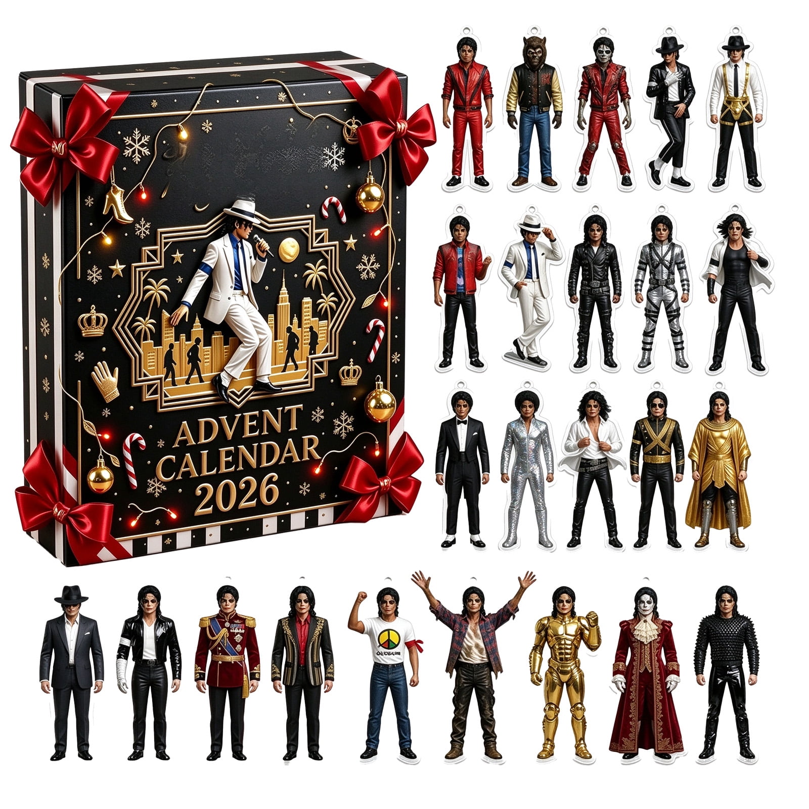 MJ Advent Calendar, 2026 Advent Calendar, 24Pcs 2D Acrylic Music Icon ...