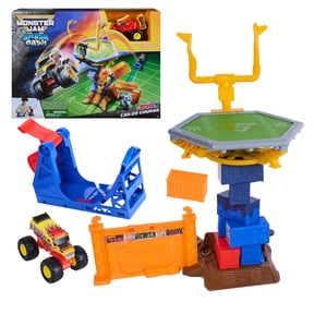 Monster Jam Smash & Bash Crash Course Playset, 16" Tower with 1:64 Monster Truck for Kids Ages 3 and up