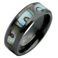 thumbnail image 1 of MJ Metals Jewelry Abalone Shell Inlay Black Ceramic Wedding Band Ring MJ Metals Jewelry 8mm Size 10.5, 1 of 5