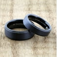 thumbnail image 1 of MJ Metals Jewelry Black Plated Tungsten Carbide 6mm Wedding Band with Brushed Center and Recessed Edges RingSize 10.5, 1 of 5