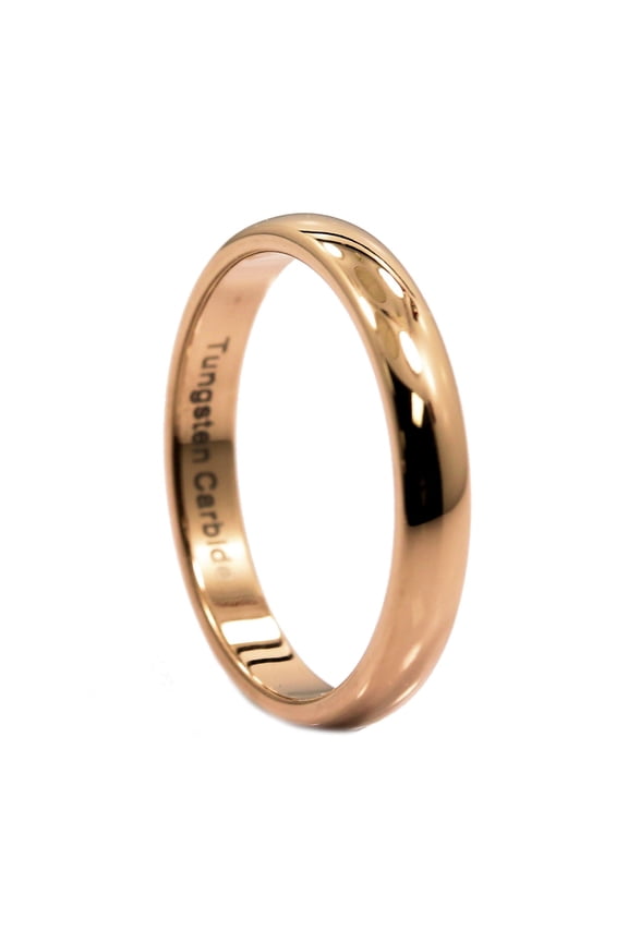 Men/Women 3mm Thin Rose Gold Plated Ring Tungsten Carbide Wedding Ring Size 5.5