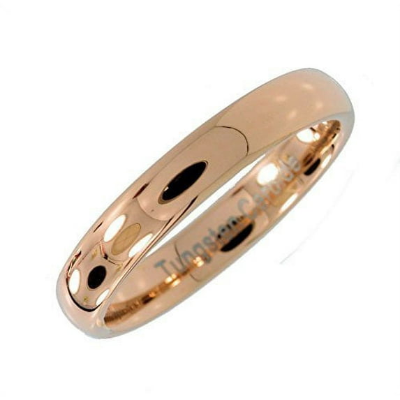 MJ Metals Jewelry Men/Women 4mm Thin Rose Gold Plated Ring Tungsten Carbide Wedding Ring Size 5