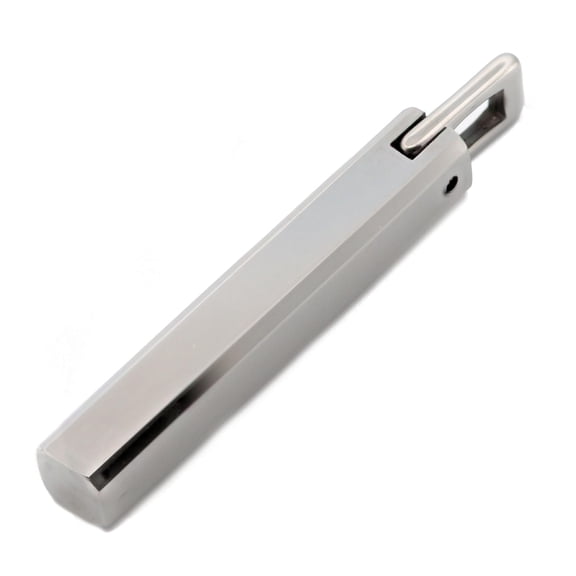 MJ Metals Jewelry Personalized Tungsten Carbide Polished Bar Pendant with 3.5mm Wide Stainless Steel 24 Inch Long Cuban Chain
