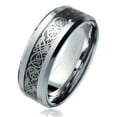 thumbnail image 1 of MJ Metals Jewelry Silver Colored Celtic Dragon With Black Background Tungsten Carbide Wedding Ring Size 9, 1 of 5