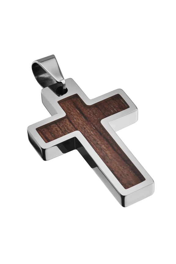 Tungsten Carbide Cross Multiple Inlay Styles and Chain Lengths For Adults and Teens