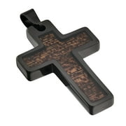 MJ Metals Jewelry Tungsten Carbide Cross Multiple Inlay Styles and Chain Lengths For Adults and Teens