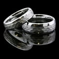 thumbnail image 1 of MJ Metals Jewelry Unisex Adult White Tungsten Carbide Hammered Center 6mm Wedding Ring Size 10, 1 of 7