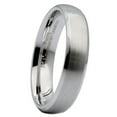 thumbnail image 1 of MJ Metals Jewelry Unisex White Tungsten Carbide 5mm Brushed Curved with Polished Edges Ring Size 8, 1 of 5