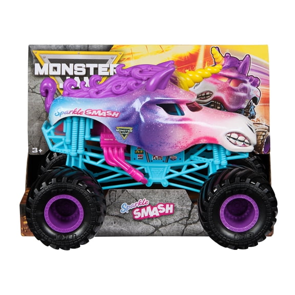 Monster Jam, Sparkle Smash 1:24 Scale Die-Cast Monster Truck Vehicle, for Ages 3 and up