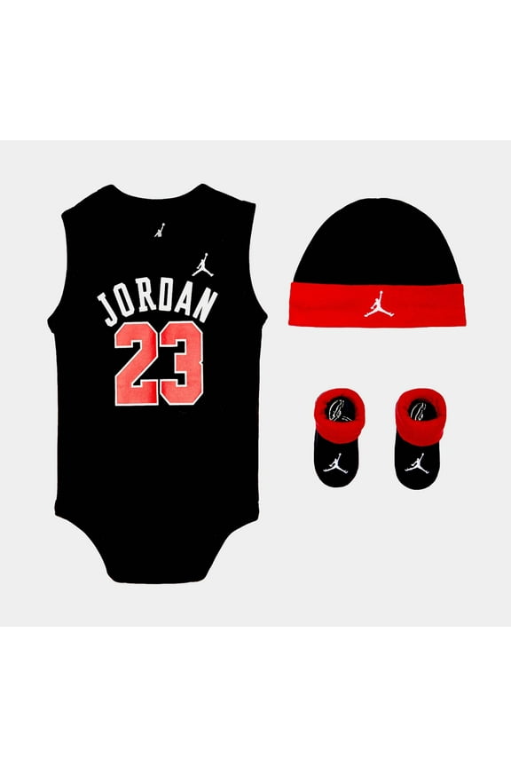 [MJ0208-023] Baby Air Jordan Bodysuit, Hat and Booties 3-PC Box Set