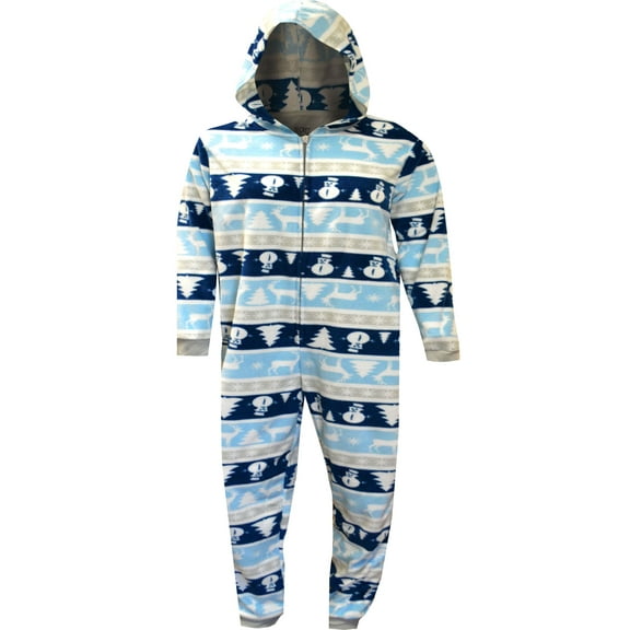 MJC Boys Chill Out Nordic Winter Kids One Peice Hooded Pajama with Drop Seat (8)