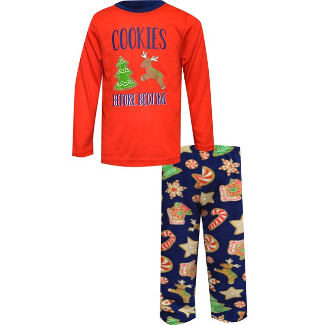 MJC International Boys' Gingerbread Christmas Cookies Before Bedtime Toddler Pajama (4T