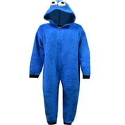 MJC International Mens Sesame Street Cookie Monster Hooded Union Suit Mens Pajamas (Small/Medium)