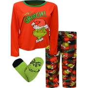 MJC International Womens Dr. Seuss 99% Grinch Ladies Plus Size Pajama with Socks (2X)