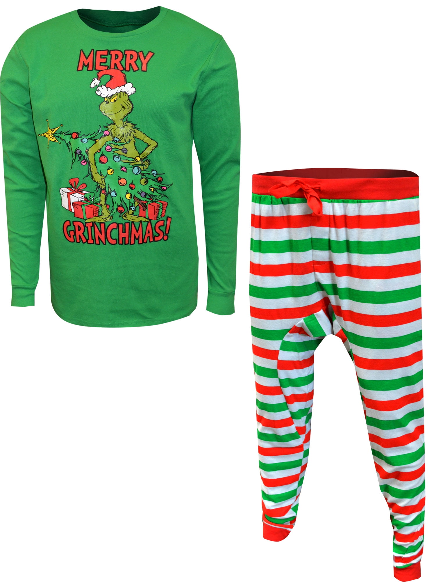 MJC Men's Dr. Seuss Grinch Merry Grinchmas Tall Guys Pajamas (Medium