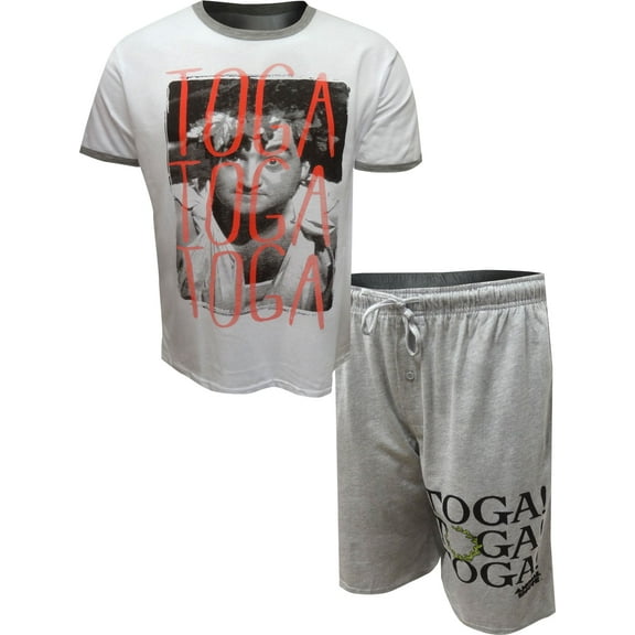 MJC Mens Animal House Bluto's Toga Party Pajamas with Sleep Shorts (Medium)