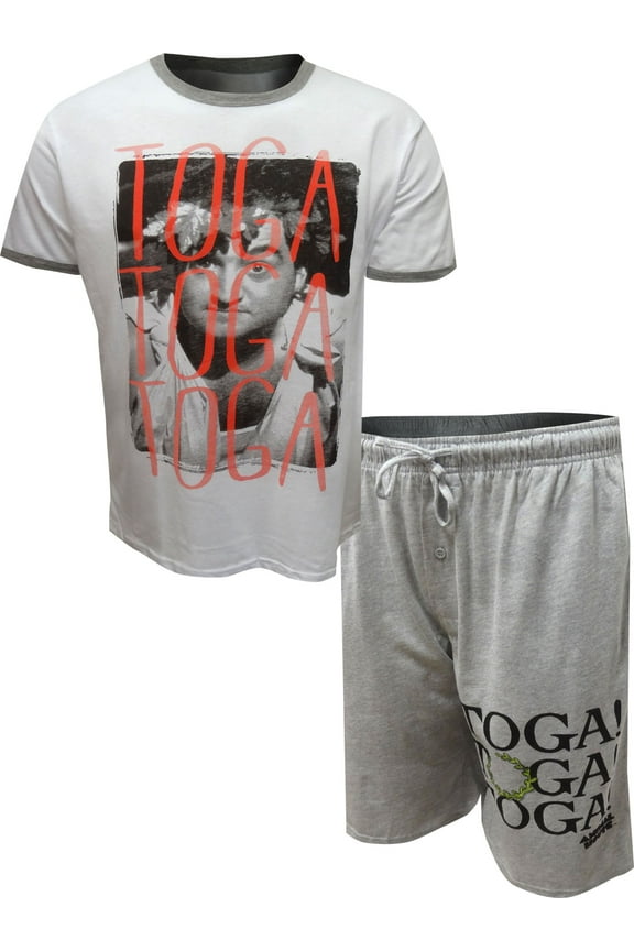 Mens Animal House Movie Frat Party Pajamas with Sleep Shorts (Small)