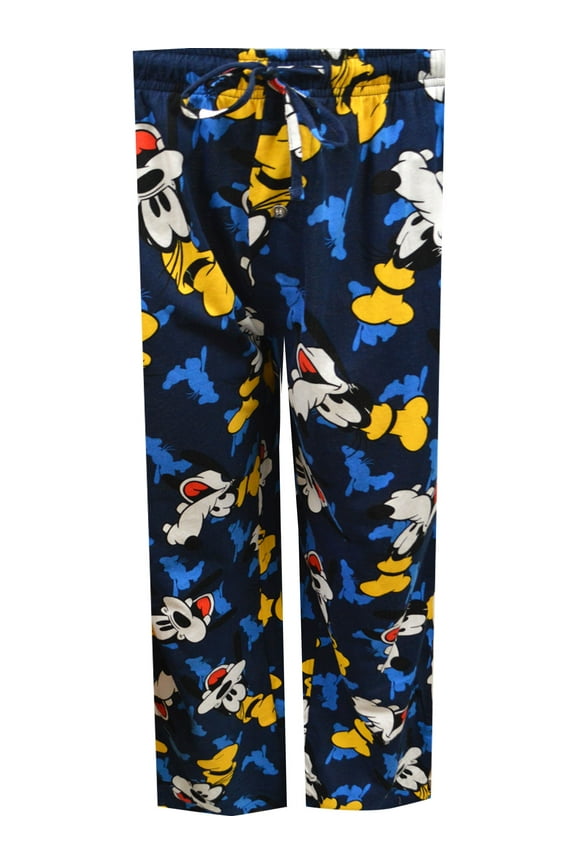 Mens Disney Goofy Cotton Blue Lounge Pants (Medium)