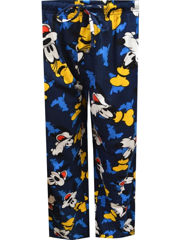 Mens Disney Goofy Cotton Blue Lounge Pants (Medium)