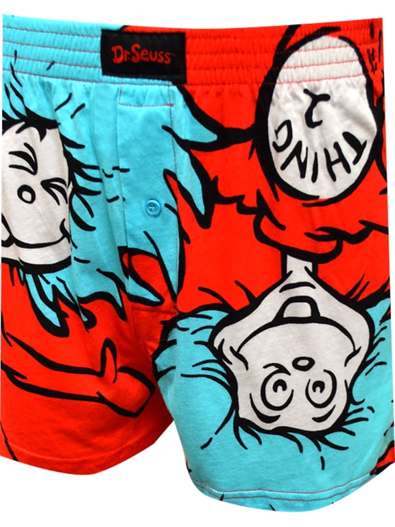 Mens Dr. Seuss Thing 1 and Thing 2 Boxer Shorts (Small)