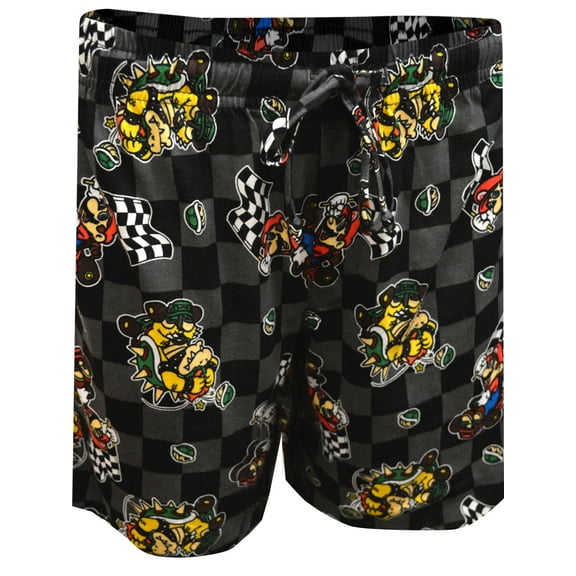 MJC Mens Nintendo Super Mario Brothers Mariokart Mario and Bowser Lounge Shorts