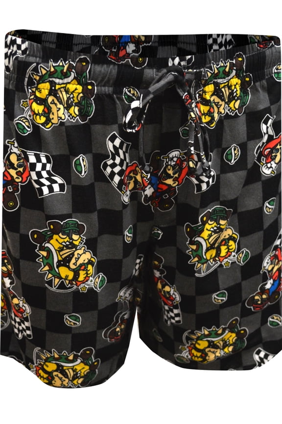 Mens Nintendo Super Mario Brothers Mariokart Mario and Bowser Lounge Shorts