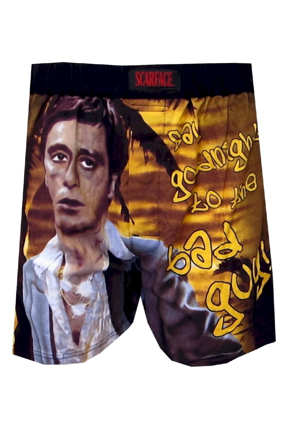 Mens Scarface Movie Say Goodnight Bad Guy Boxers Size Small (Small)
