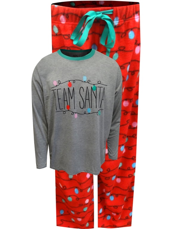 Mens Team Santa Christmas Lights Guys Pajama (XX-Large)