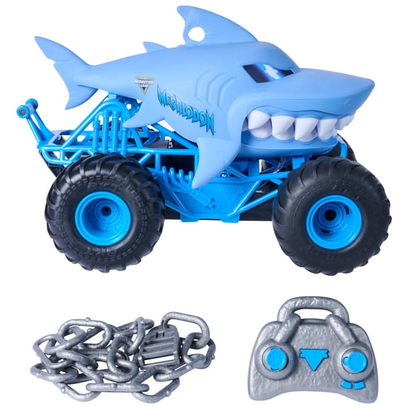 Monster Jam Chomping Megalodon RC Truck, 1:15 Scale, for Kids Ages 4 and up