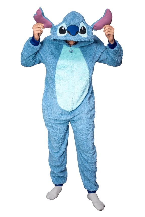 Stitch Fleece Zip Up Jumpsuit Adult Halloween Costume Cosplay One Piece Union Suit Officially Licensed