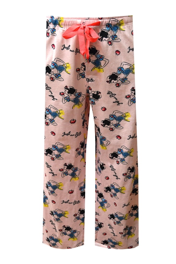 Womens Disney Princess Snow White Pink Cotton Loungepants