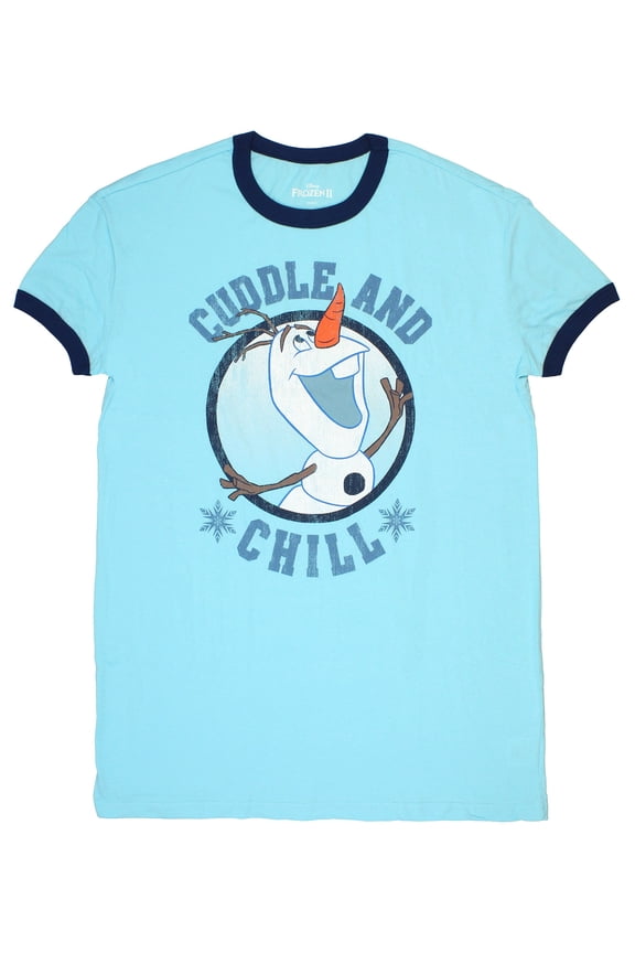 Disney Frozen Women's Cuddle And Chill Ringer Tee Sleep Shirt