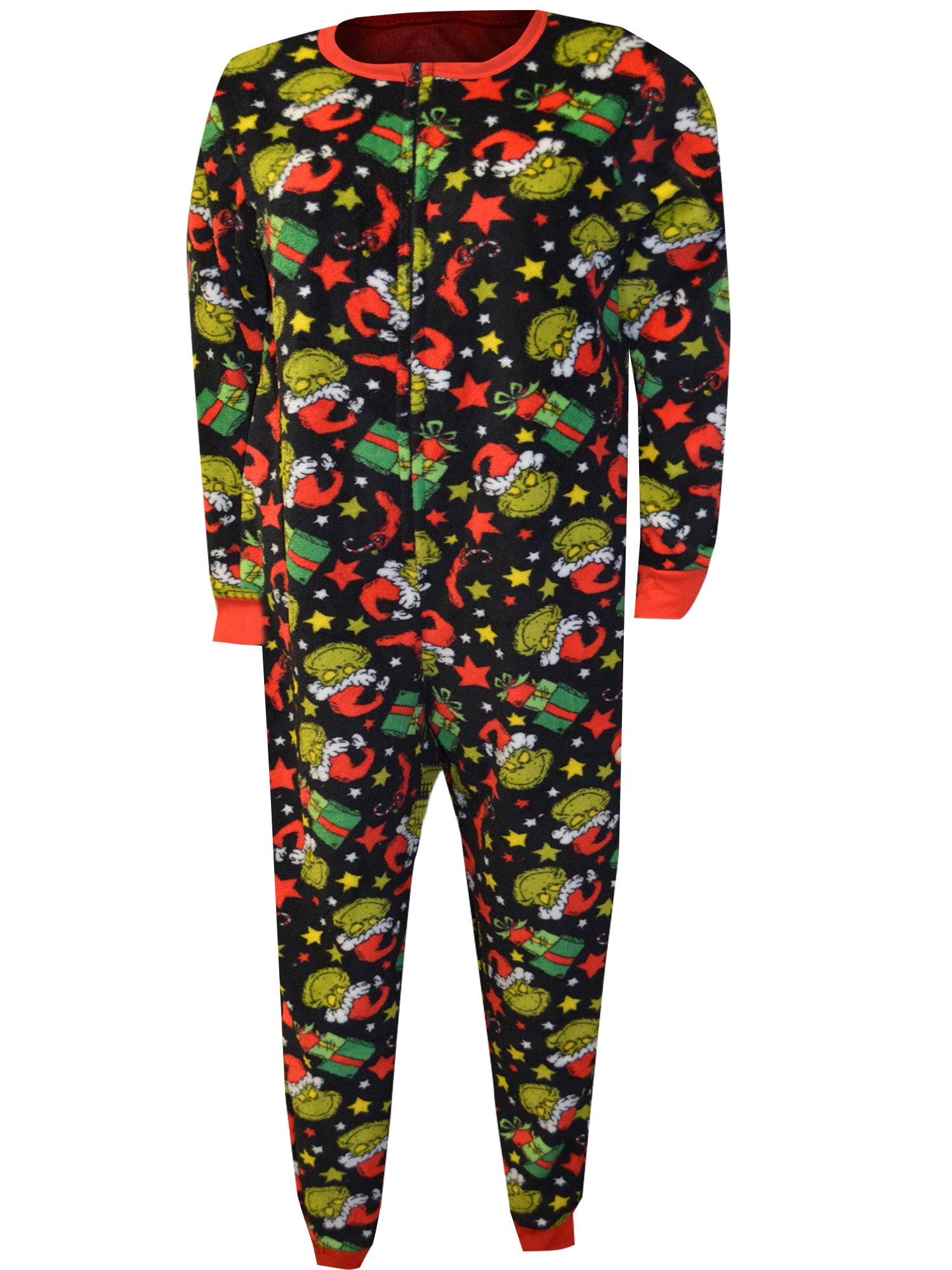 MJC Womens Dr Seuss Grinch Merry Whatever Drop Seat Womens Onesie Union Suit (Medium)