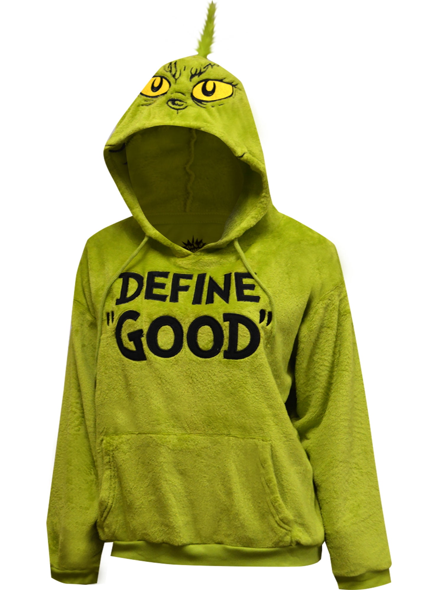 MJC Unisex Dr. Seuss The Grinch Define Good Plush Oversized Hoodie (Small/Medium)