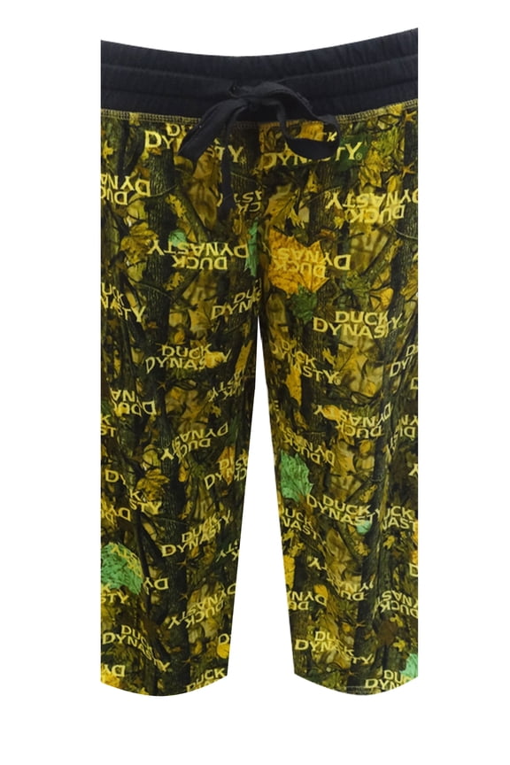 Womens Duck Dynasty Green Leaf Capri Lounge Pants (Small)