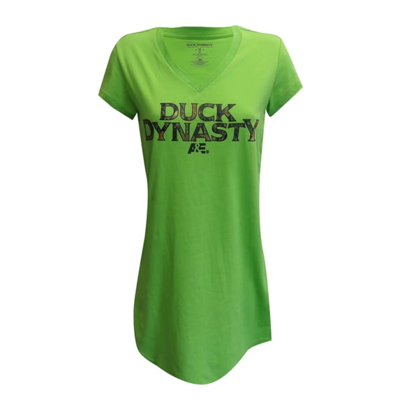 MJC Womens Duck Dynasty Logo Bright Green Night Shirt (Small)