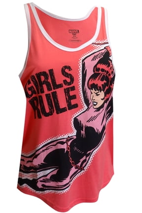 Womens Marvel Comics Girls Rule Classic Comic Black Widow Tank Top (Small)