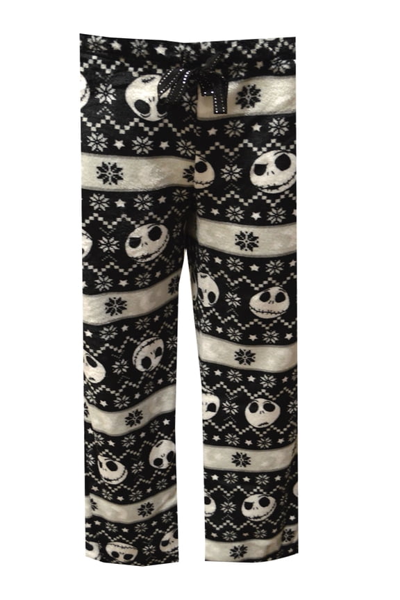 Womens Nightmare Before Christmas Jack Skellington Fair Isle Plush Lounge Pant (Large)