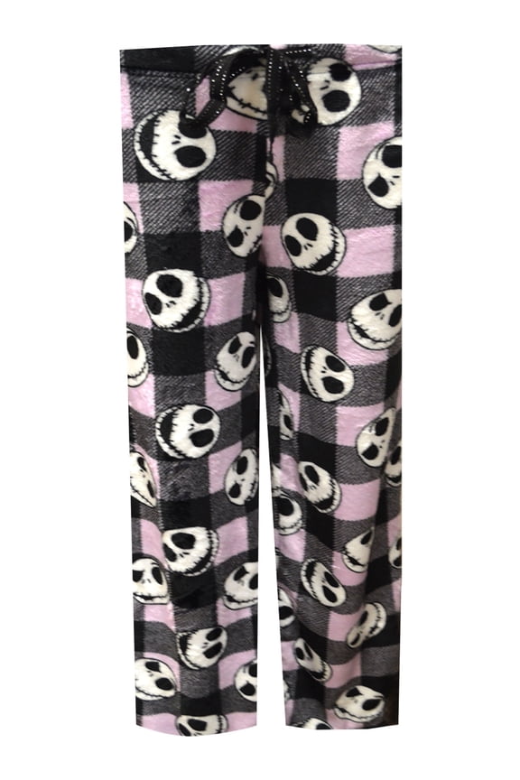 Womens Nightmare Before Christmas Jack Skellington Plaid Plush Lounge Pant (3X)
