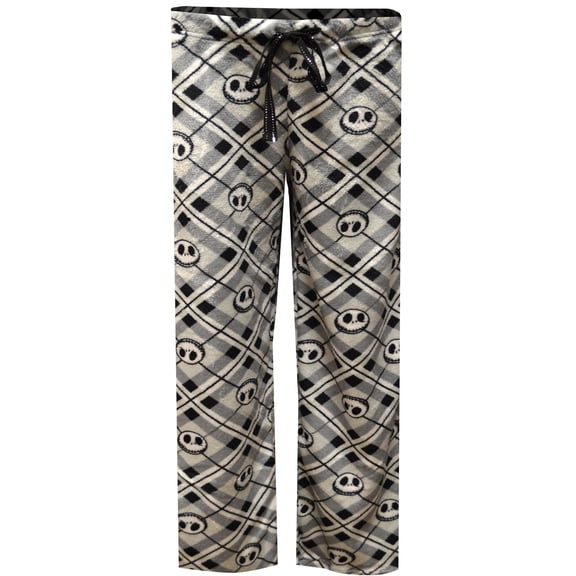 MJC Womens Nightmare Before Christmas Jack Skellington Plaid Plush Lounge Pant (Medium)