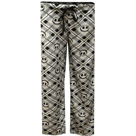 MJC Womens Nightmare Before Christmas Jack Skellington Plaid Plush Lounge Pant (Small)
