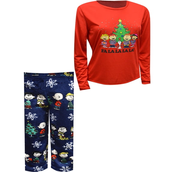 MJC Womens Peanuts Crew Fa La La Christmas Ladies Pajama Set (2X)