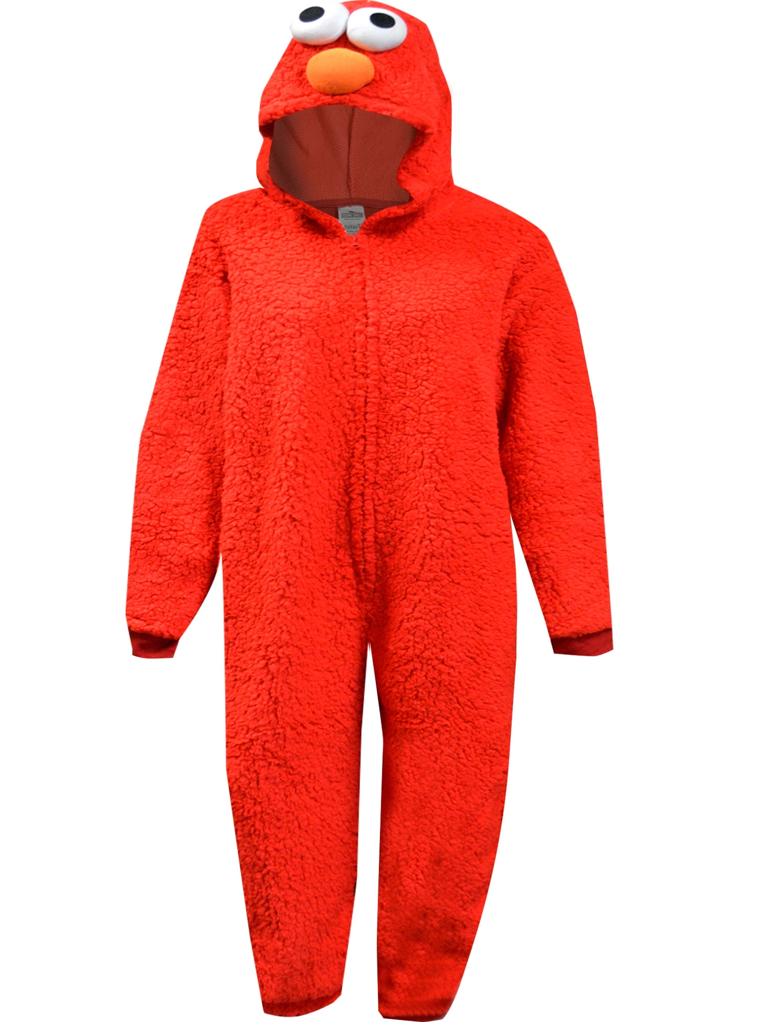 MJC Womens Elmo Character Plush Sherpa Hooded Onesies Adult Pajamas Walmart