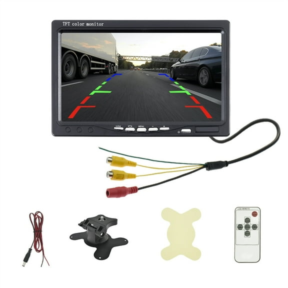 MJDOUD 7 Inch Car Rear View Camera Monitor for Truck Parking 9-36V Bus Security Display with 1024*600 HD LCD Screen Universal ,Effortless Control