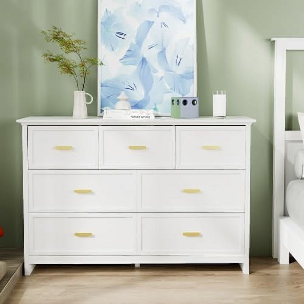 MJGXCBO White Dresser for Bedroom Modern Wooden Dresser with 7