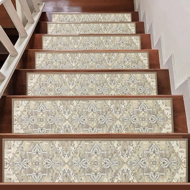 DanceWhale Non-Slip Stair Treads | 8" X 30" Stair Runner Carpets For Wood Steps | Set Of 15, Brown